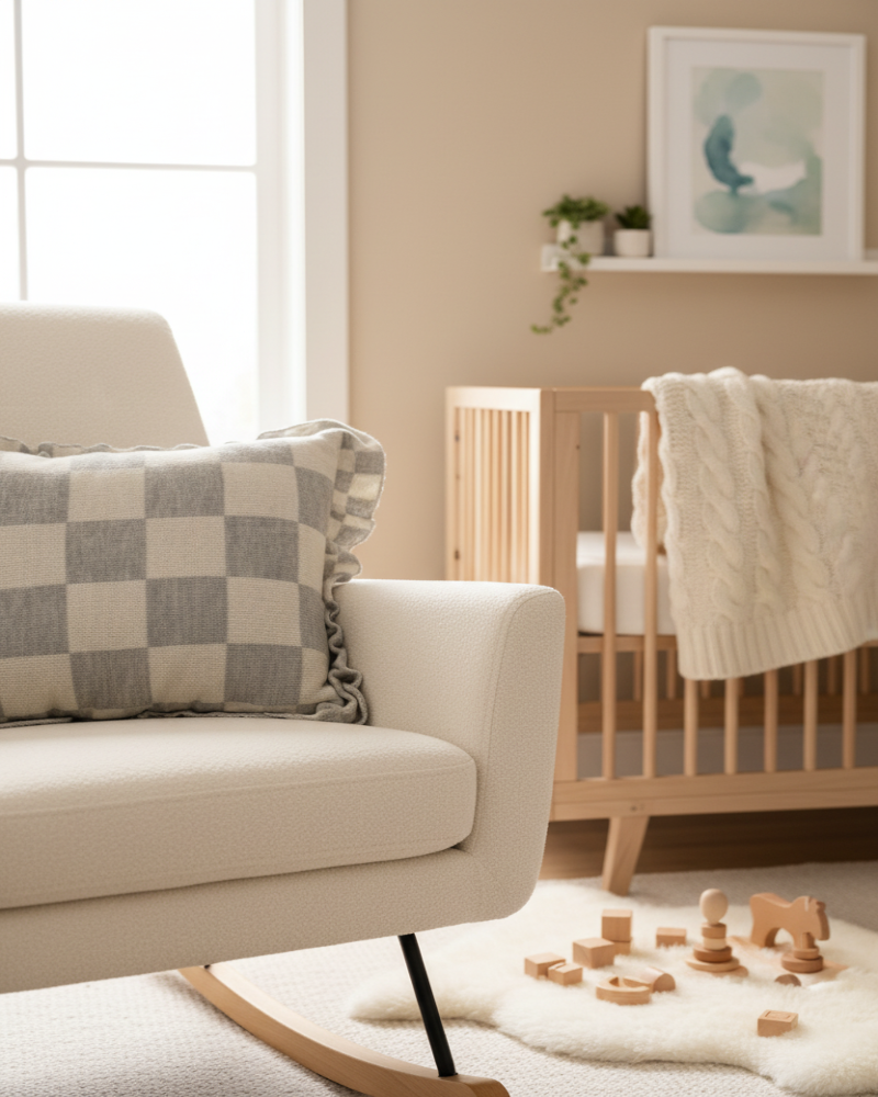 Baby Alpaca Bed Pillow 67cm x 57cm in nursery - 4:5 ratio